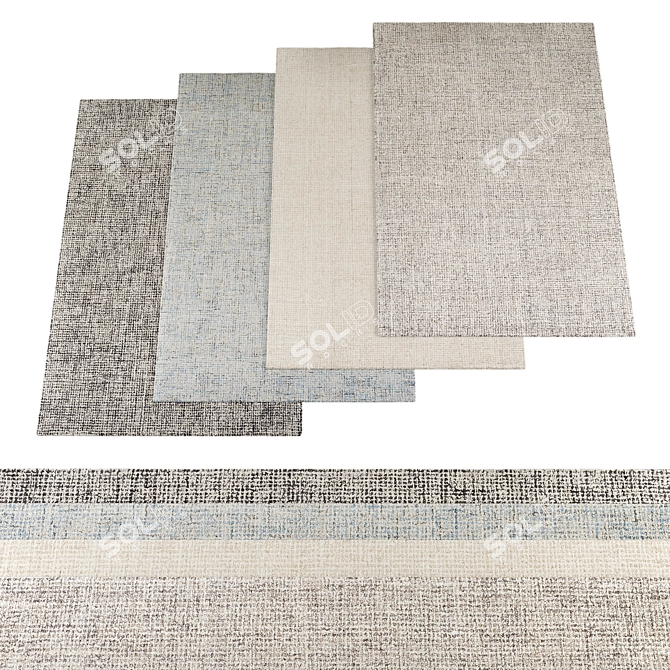 High-Resolution Textured Carpets Set 3D model image 1