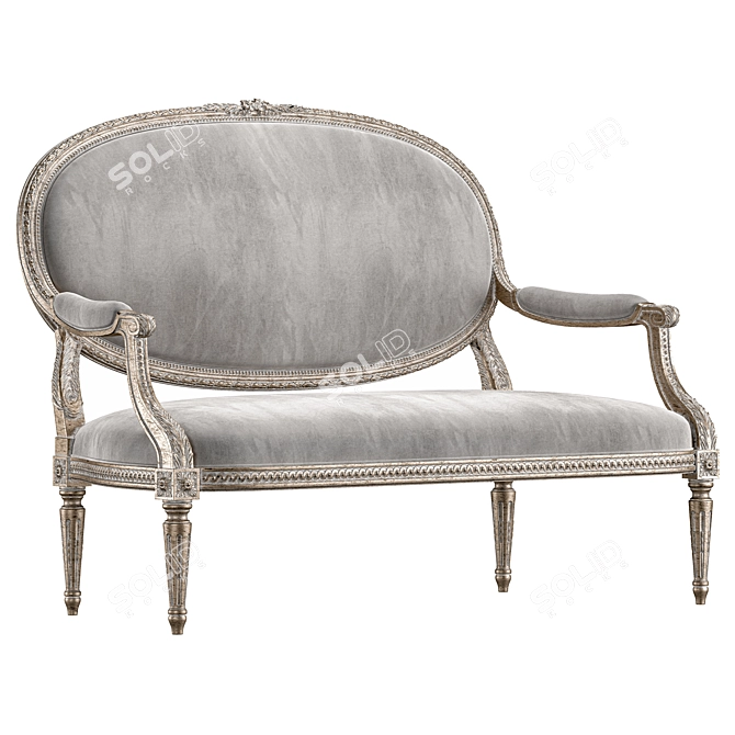 Elegant Louis Armchair Art 5694 3D model image 2