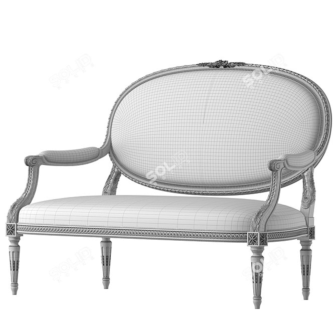 Elegant Louis Armchair Art 5694 3D model image 3