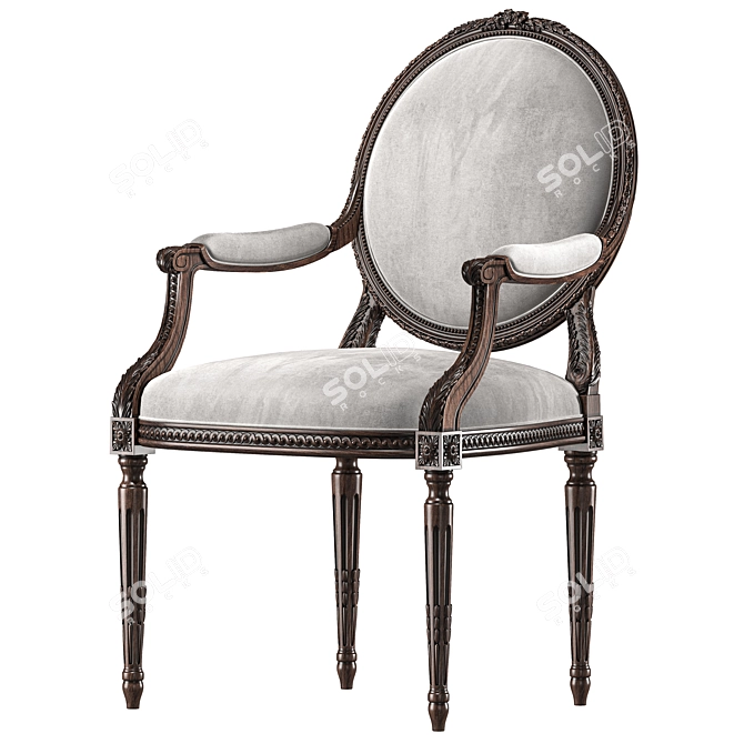 Elegant Louis Table Chair Set 3D model image 4