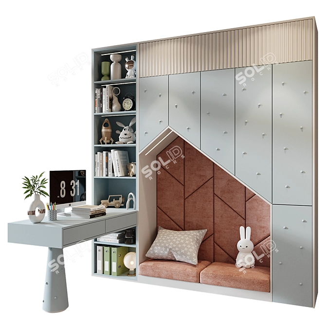 Custom Wardrobe Composition with Decor 3D model image 1