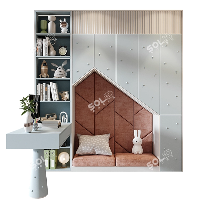 Custom Wardrobe Composition with Decor 3D model image 2