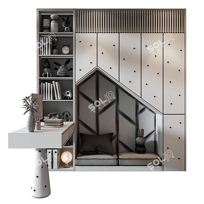 Custom Wardrobe Composition with Decor 3D model image 3