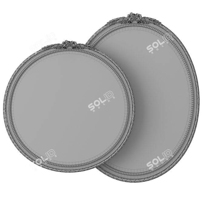 Elegant Louis Mirror Art Piece 3D model image 4