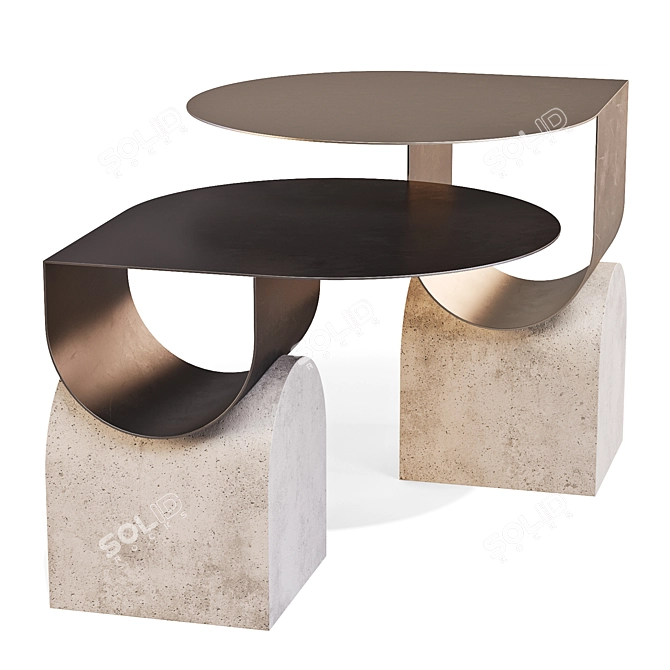 Vague Sculptural Coffee Tables 3D model image 4