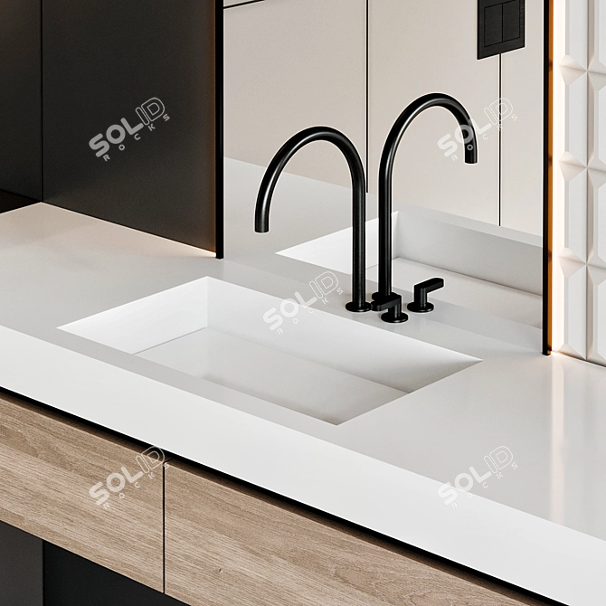  Modern Bathroom Vanity with Cocoon Faucet 3D model image 5