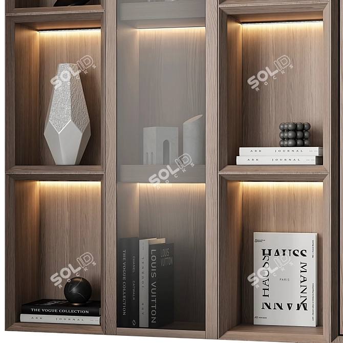 Multi-Format Modern Bookcase 3D Asset 3D model image 3