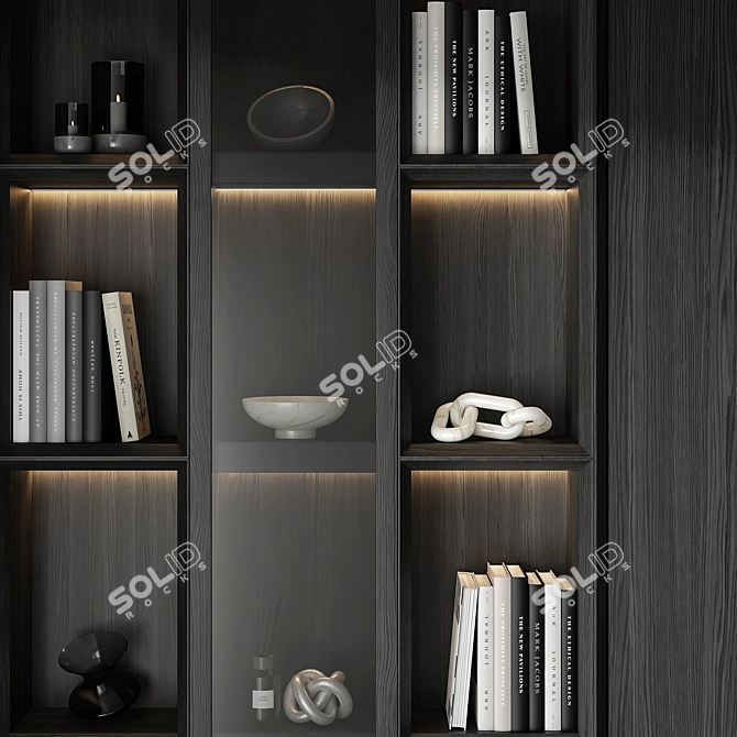 Multi-Format Modern Bookcase 3D Asset 3D model image 4