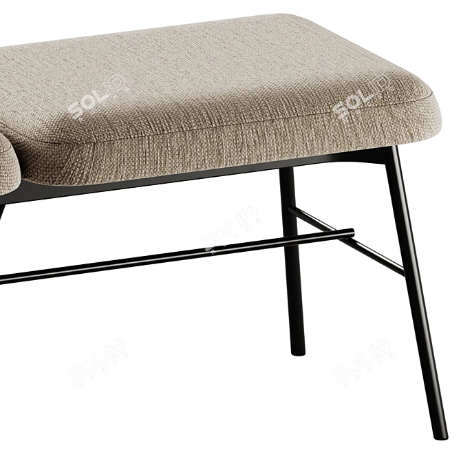 Myra Fabric Bench & Stool 3D model image 5