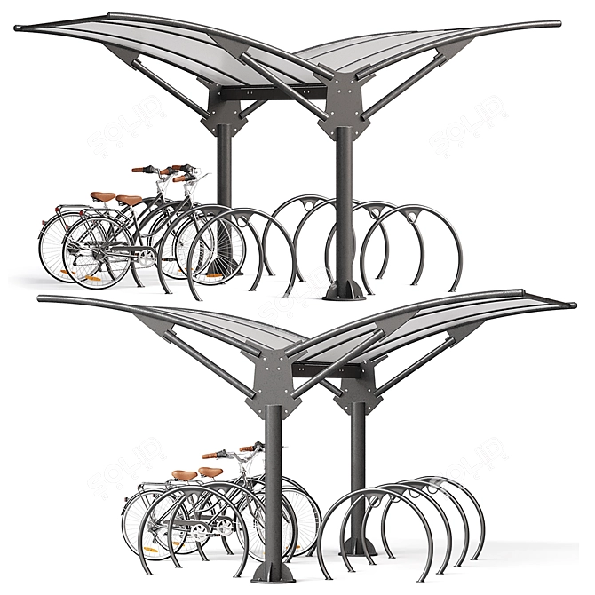 Twist Bike Parking Stand 3D model image 1