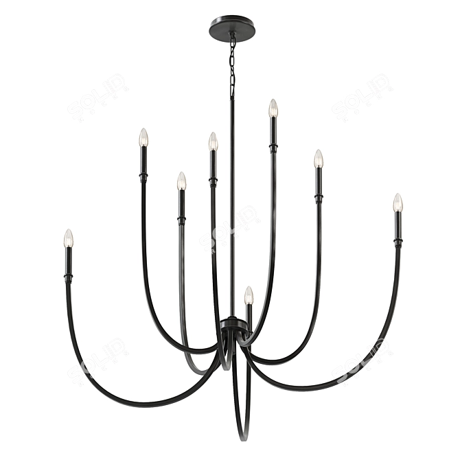 Elegant Malene Foyer Chandelier Lighting 3D model image 2