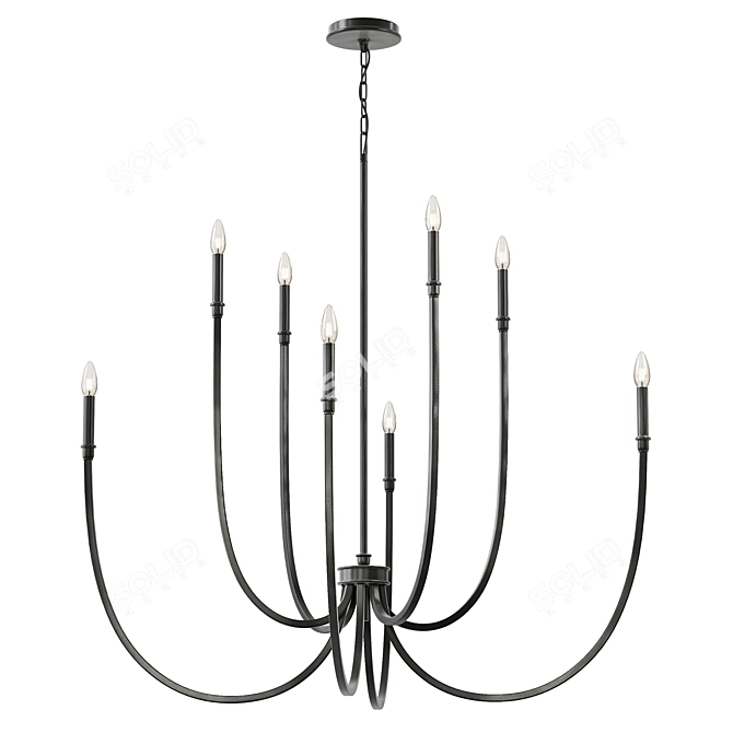 Elegant Malene Foyer Chandelier Lighting 3D model image 9