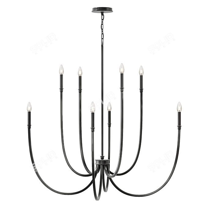 Elegant Malene Foyer Chandelier Lighting 3D model image 10