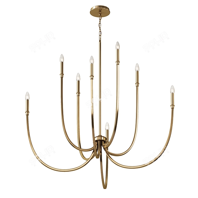 Elegant Malene Foyer Chandelier Lighting 3D model image 11