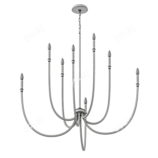 Elegant Malene Foyer Chandelier Lighting 3D model image 13