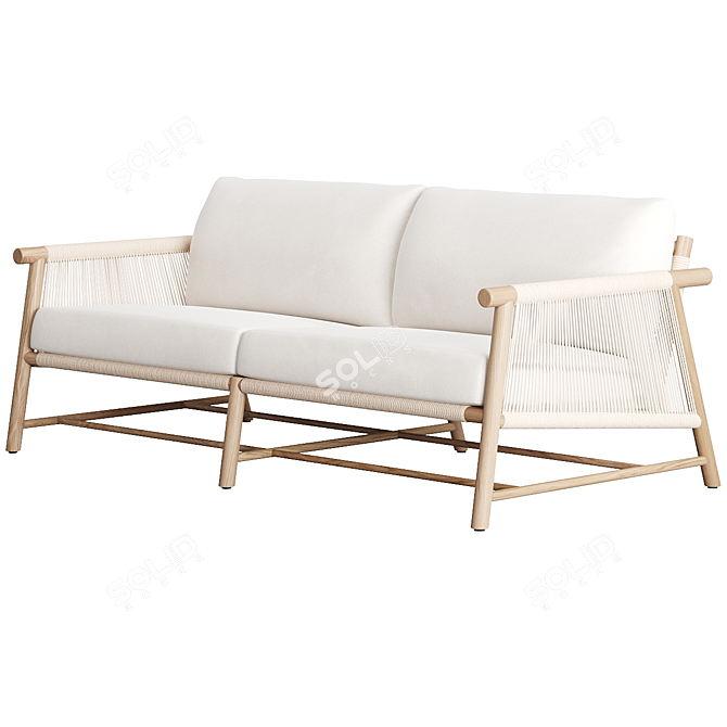 Coastal Teak Outdoor Sofa 3D model image 1