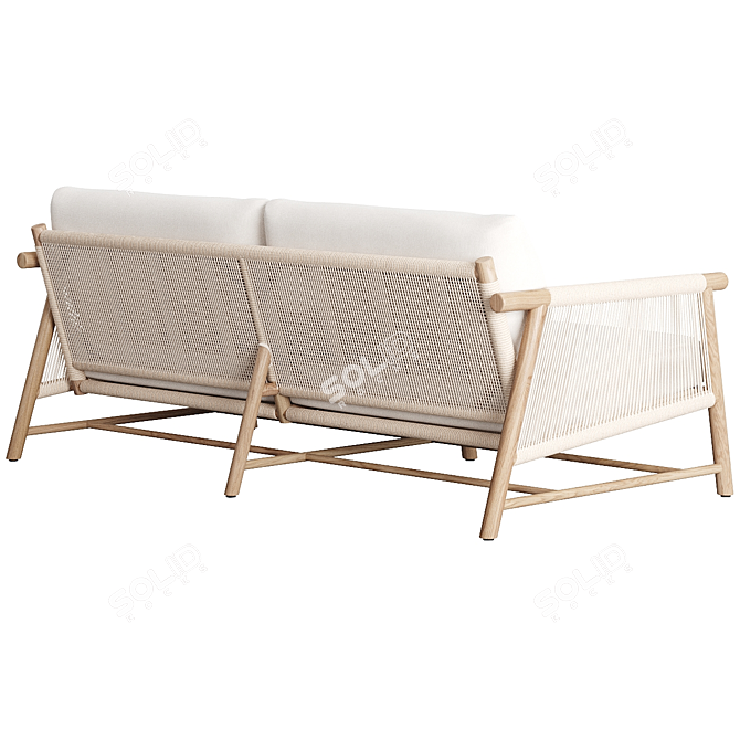 Coastal Teak Outdoor Sofa 3D model image 2