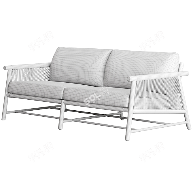 Coastal Teak Outdoor Sofa 3D model image 3