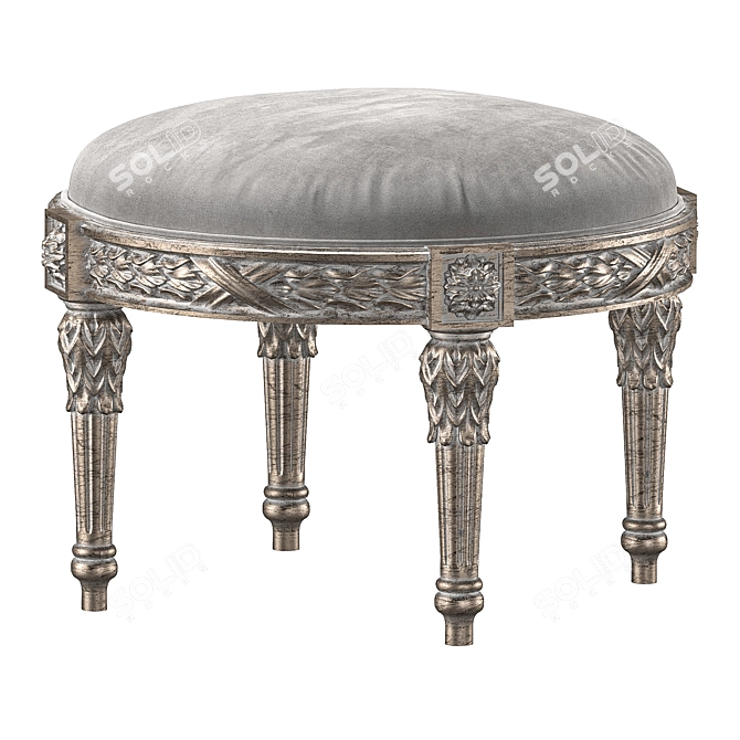 Elegant Curved Bench Sculpture 3D model image 3