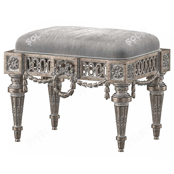 Vintage Roberto Louis Pouf Art 3D model image 3