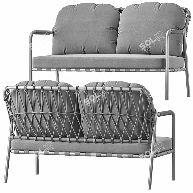 Elegant Sette Garden Kuaz Sofa 3D model image 1