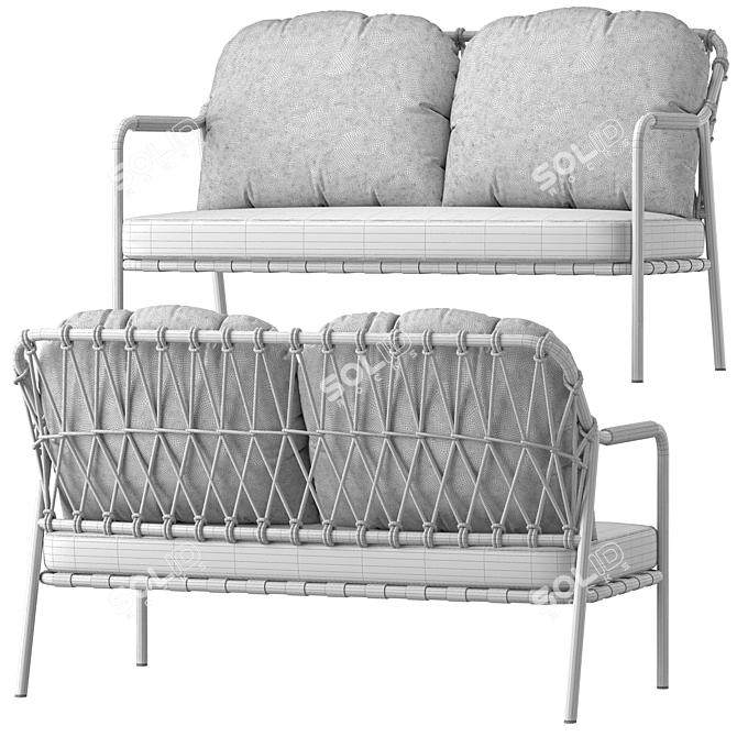 Elegant Sette Garden Kuaz Sofa 3D model image 3