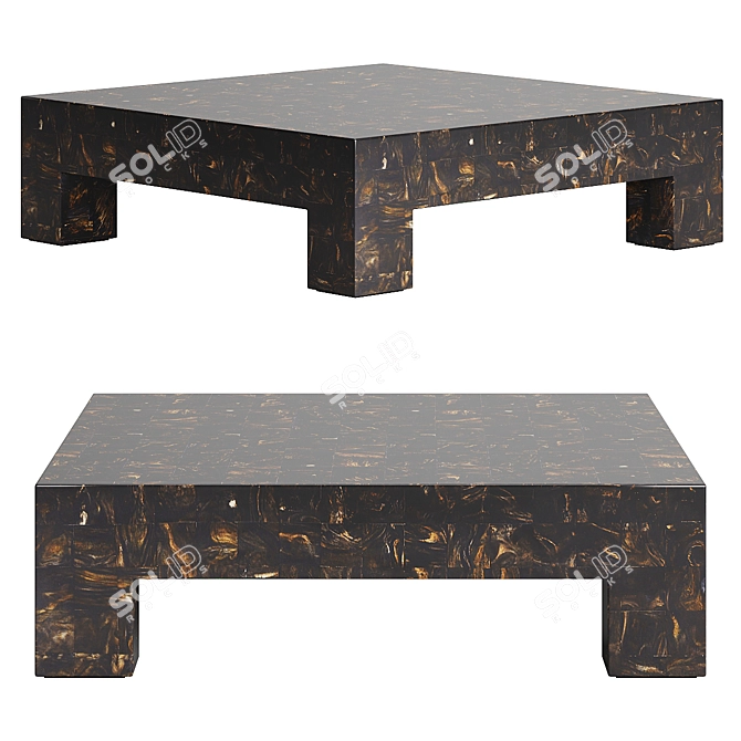 Brown Faux Horn Coffee Table 3D model image 1