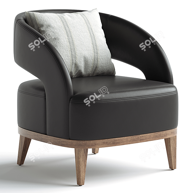 Elegant Bolero Upholstered Chair, 3D Model 3D model image 5