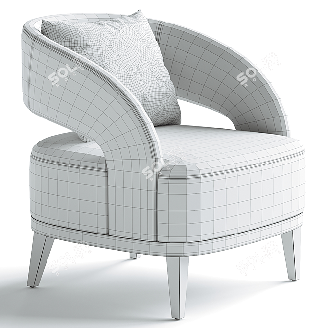 Elegant Bolero Upholstered Chair, 3D Model 3D model image 7