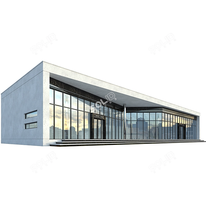 Highly Detailed Modern Commercial Building 3D model image 1