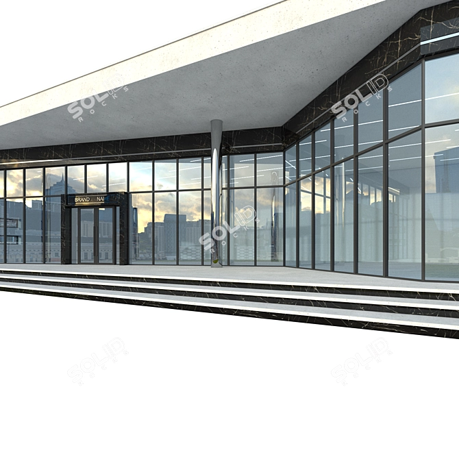 Highly Detailed Modern Commercial Building 3D model image 4