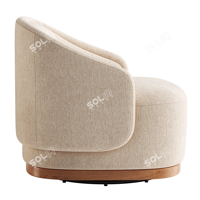 Luxurious Swivel Barrel Chair, Modern 3D model image 3