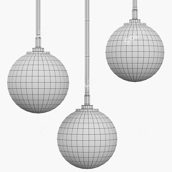 Geometric LED Pendant Light 3D model image 3