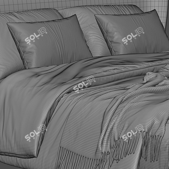 Italian Design B&B Bed Model 3D model image 4