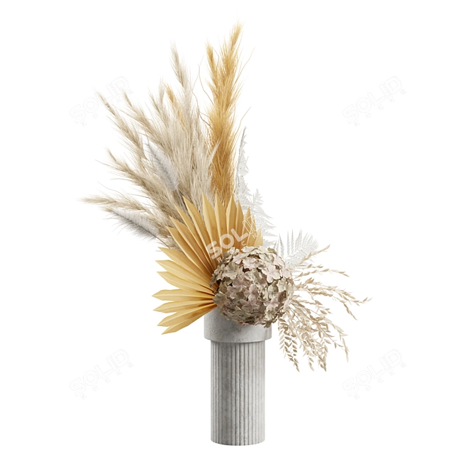 Elegant Pampas Vase Arrangement 3D model image 4