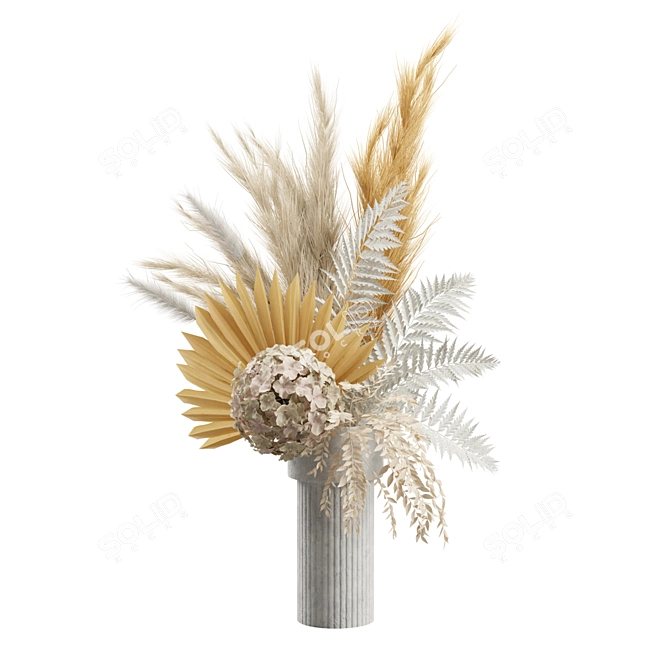 Elegant Pampas Vase Arrangement 3D model image 5