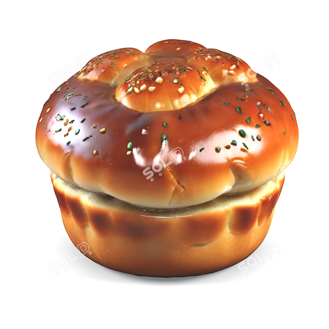 Plush Bread Rolls 3D model image 3