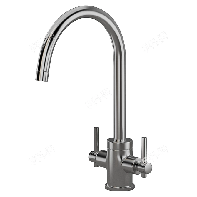 Sleek Delphi Kitchen Sink Tap 3D model image 3