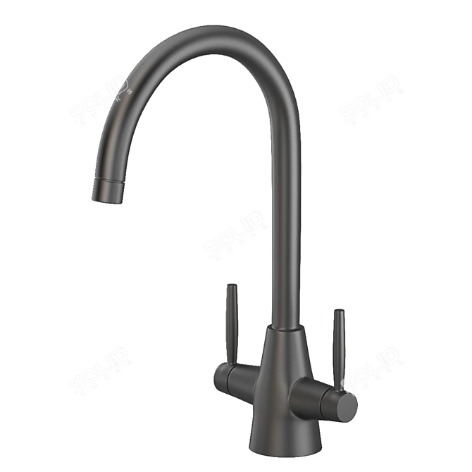 Sleek Delphi Kitchen Sink Tap 3D model image 6