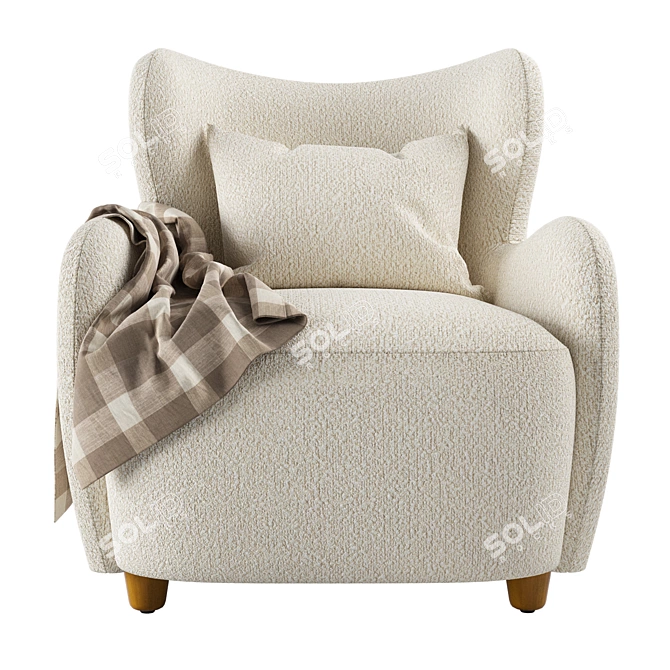 Elegant Jodie Wing Chair Design 3D model image 2