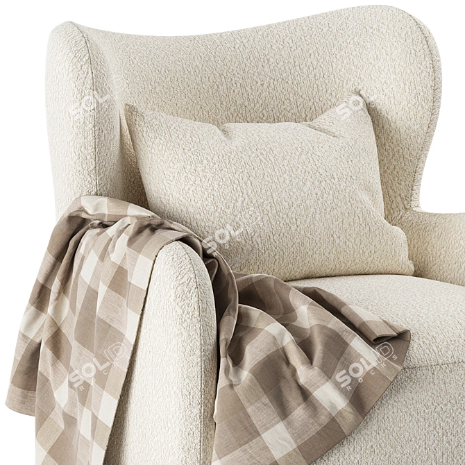 Elegant Jodie Wing Chair Design 3D model image 3