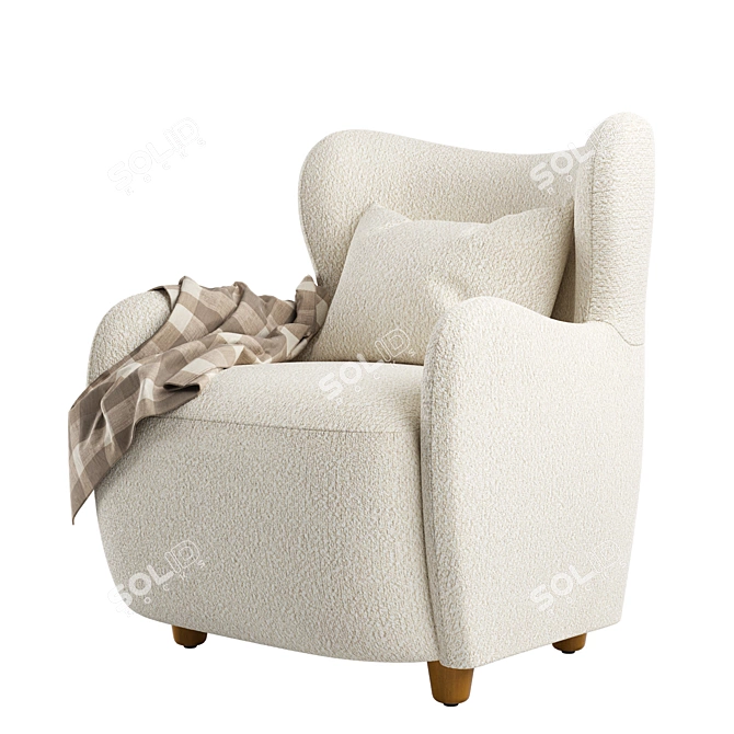 Elegant Jodie Wing Chair Design 3D model image 4