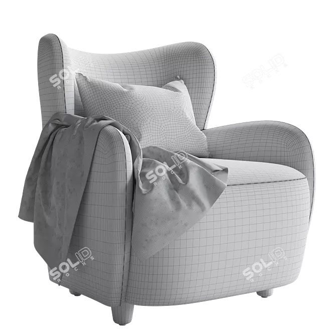 Elegant Jodie Wing Chair Design 3D model image 6