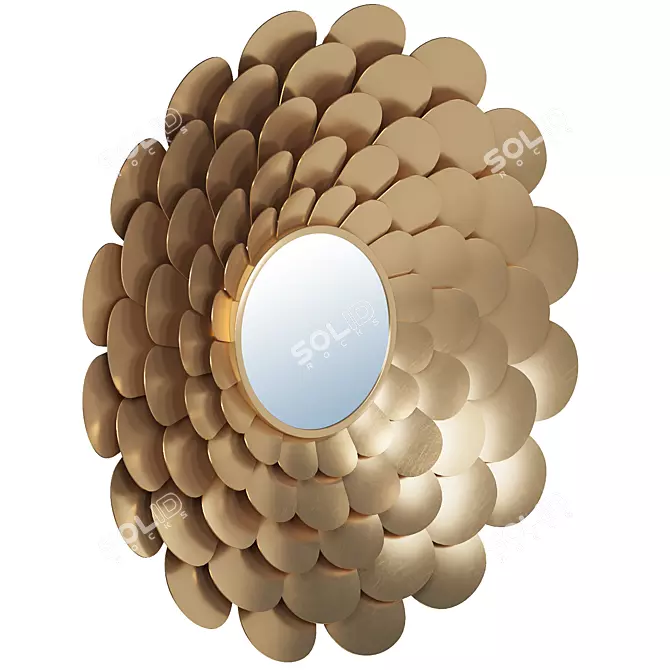 Glasar Golden Flower Wall Mirror 3D model image 2