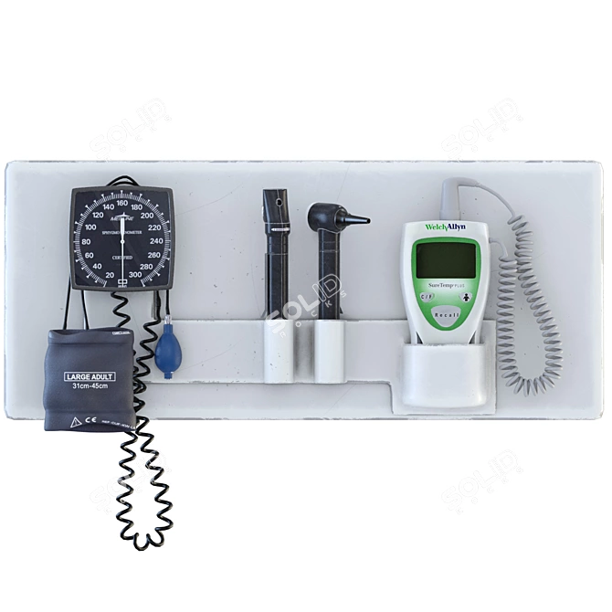 Sleek Medical Assessment Wall System 3D model image 1