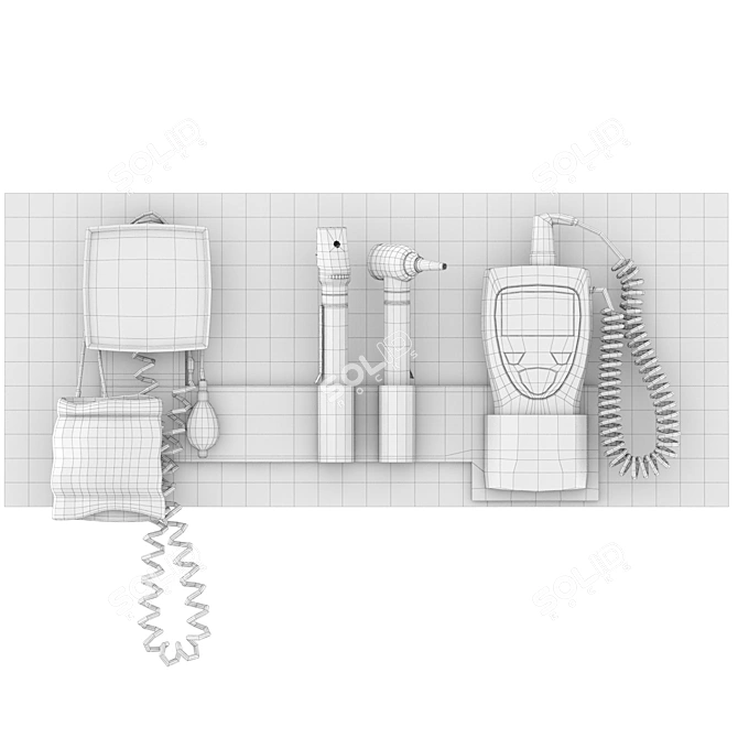 Sleek Medical Assessment Wall System 3D model image 2