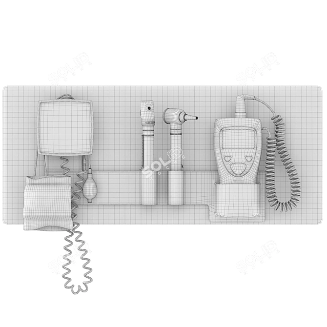 Sleek Medical Assessment Wall System 3D model image 3