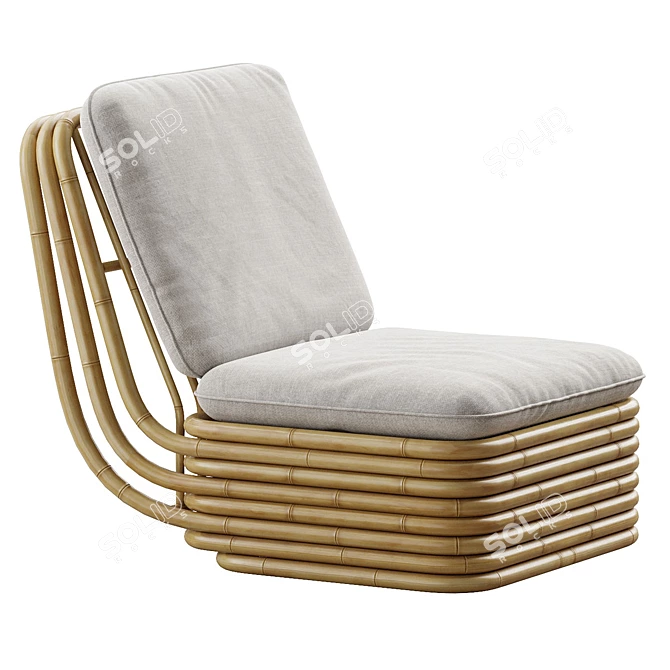 Bohemian 72 Modern Armchair 3D model image 5