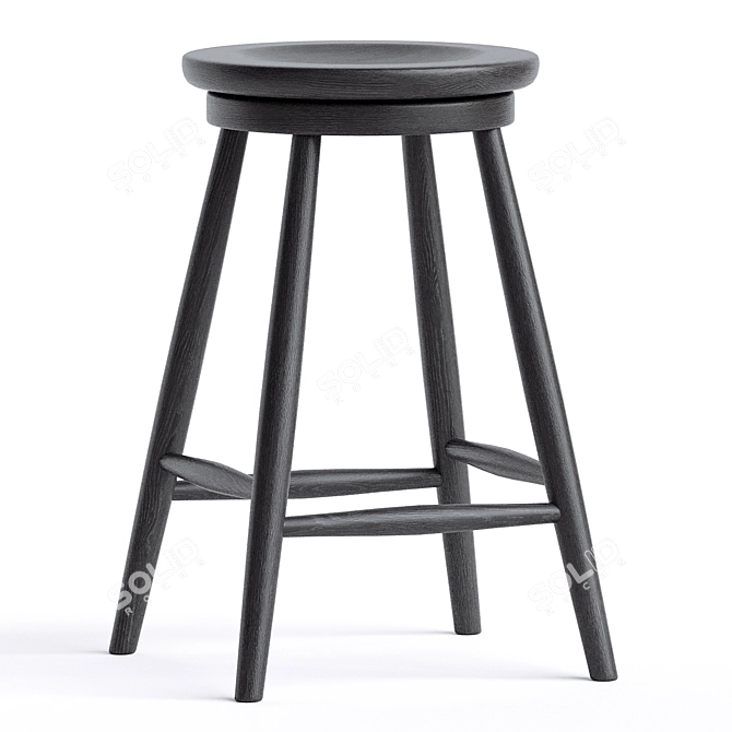 Rustic Charm with Haskin Stool 3D model image 2