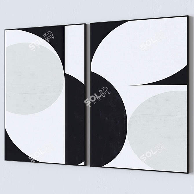 Abstract Wall Art Set 3D 3D model image 5